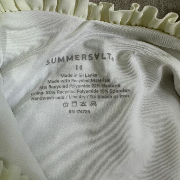 Summersalt The Mini Ruffle Sweetheart Coast One-Piece Swimsuit Off White Size 14 - Picture 3 of 4